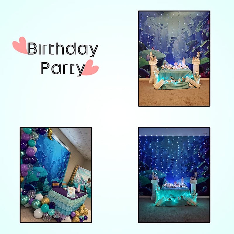 LFEEY 10x8ft Underwater World Photo Backdrop Kids Girl Boy Birthday Party Fairyland Background for Photography Under The Sea Marine Life Coral Reef Photo Studio Props - Image 4